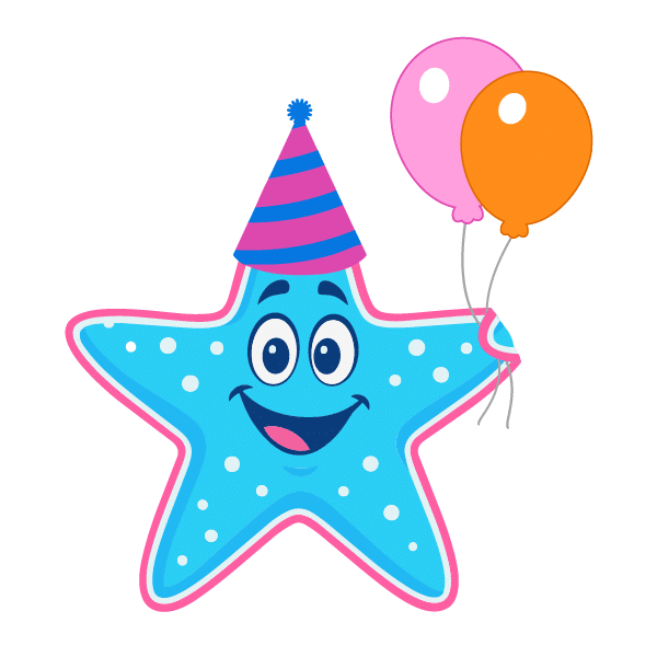 Stella med ballonger, badkalas